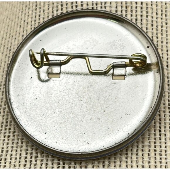 Vintage Bizz Pinback Button Blue Badge Retro Jacket Pin - Picture 5 of 6